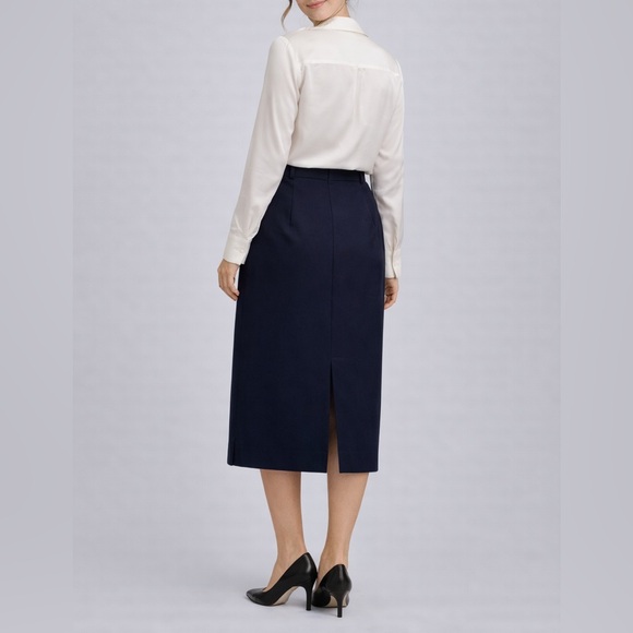 Vintage Dresses & Skirts - Vintage Navy Pencil Midi Skirt